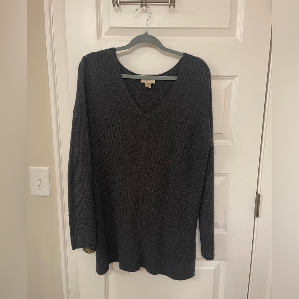 Dark grey Loft sweater.